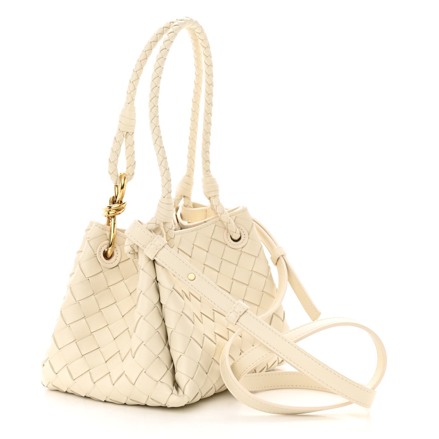 Bottega Veneta Nappa Intrecciato Small Parachute Shoulder Bag Sea Salt 3 of 10
