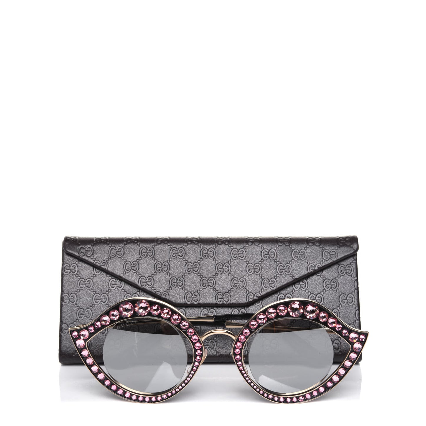 Metal Crystal Cat Eye Sunglasses GG0046S Pink