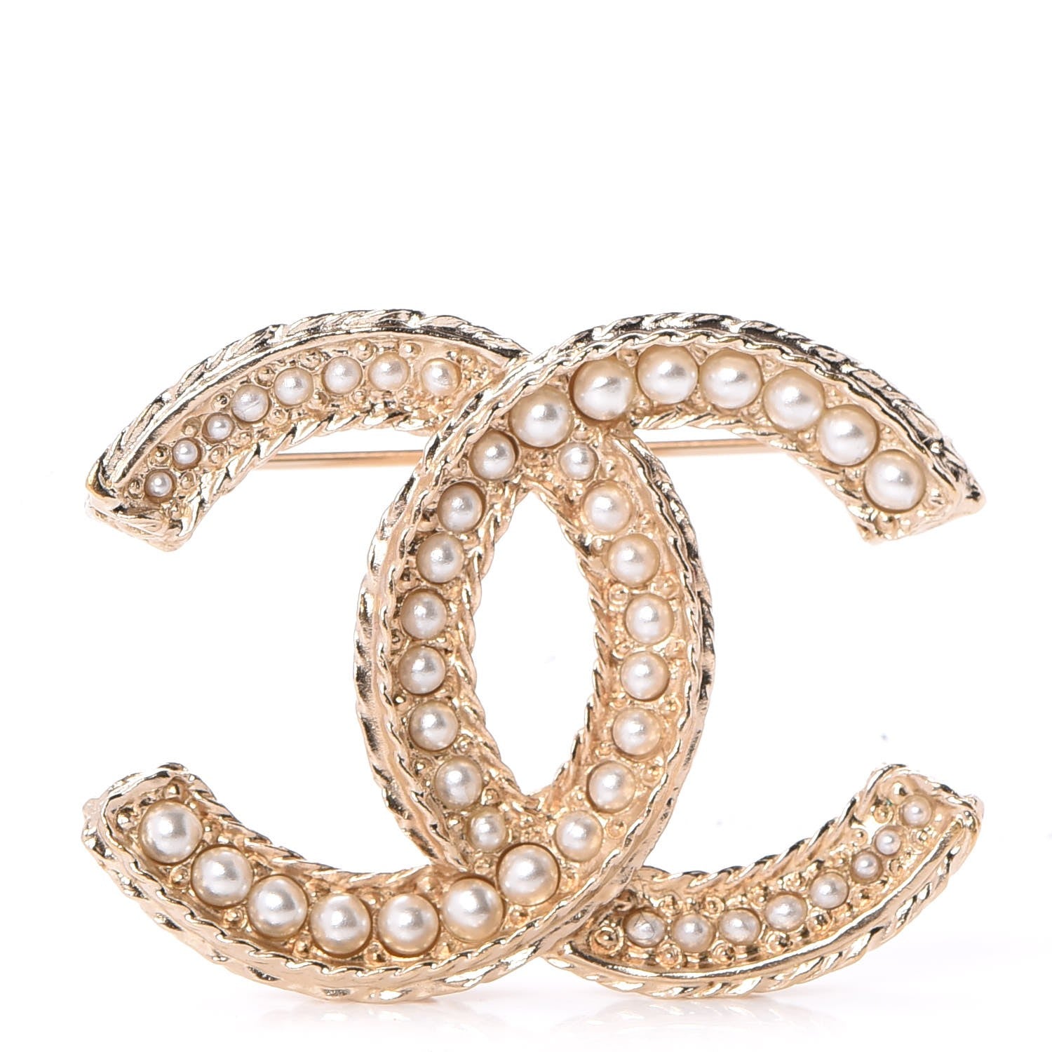 Chanel Pearl CC Brooch Gold 1 of 5