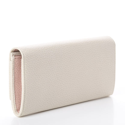 Gucci Calfskin Crystal Bow Continental Wallet Off White 2 of 5