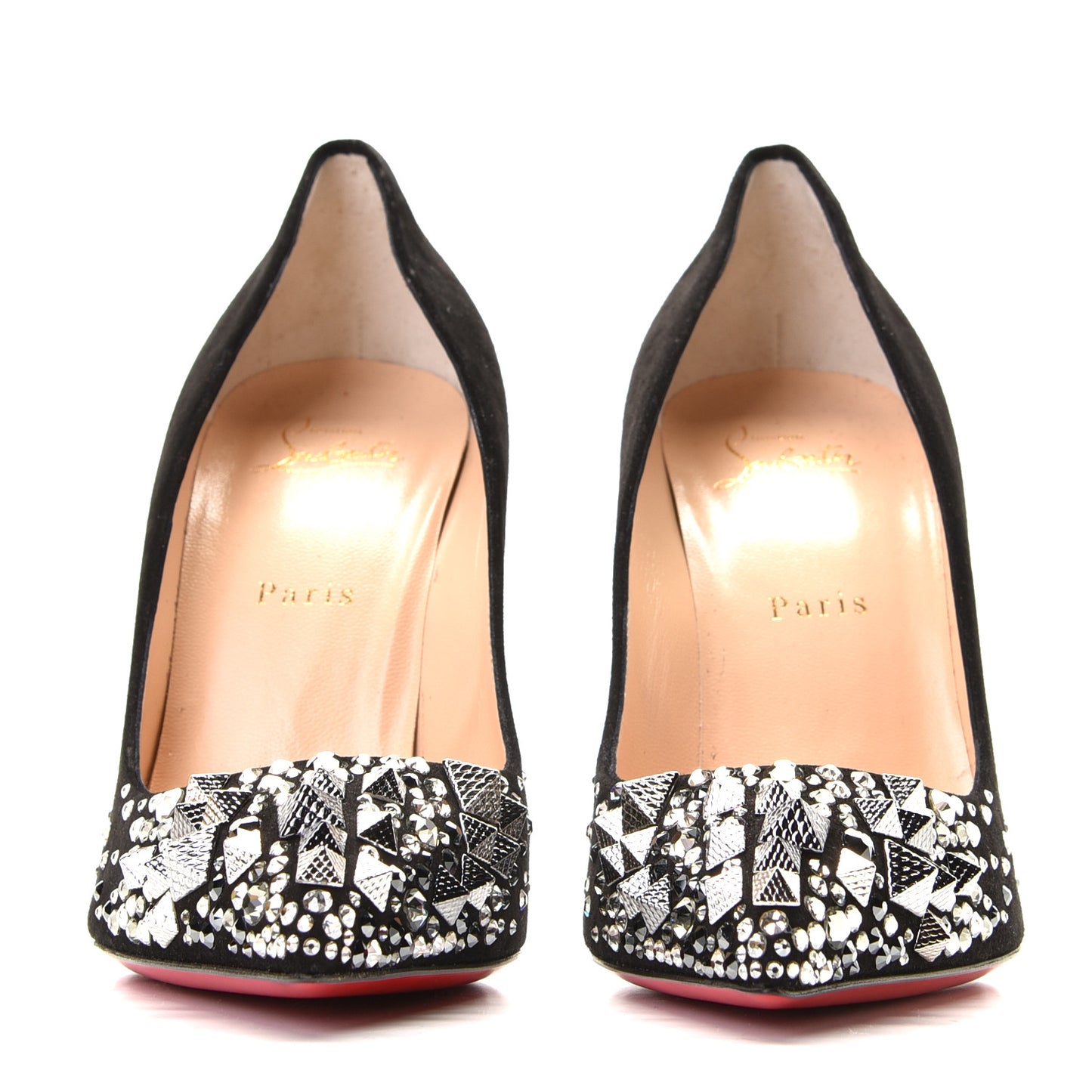 Veau Velours Crystal Studded Keopump 100 Pumps 40.5 Black