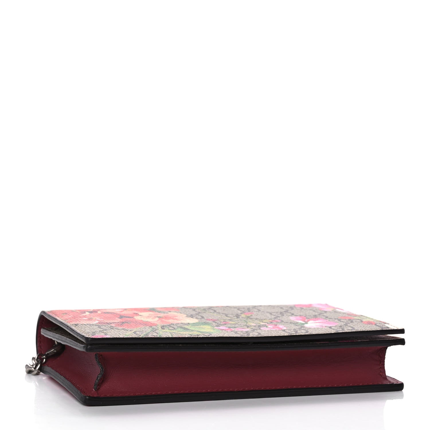 Gucci GG Supreme Monogram Blooms Chain Wallet Beige Multicolor Dry Rose 5 of 10