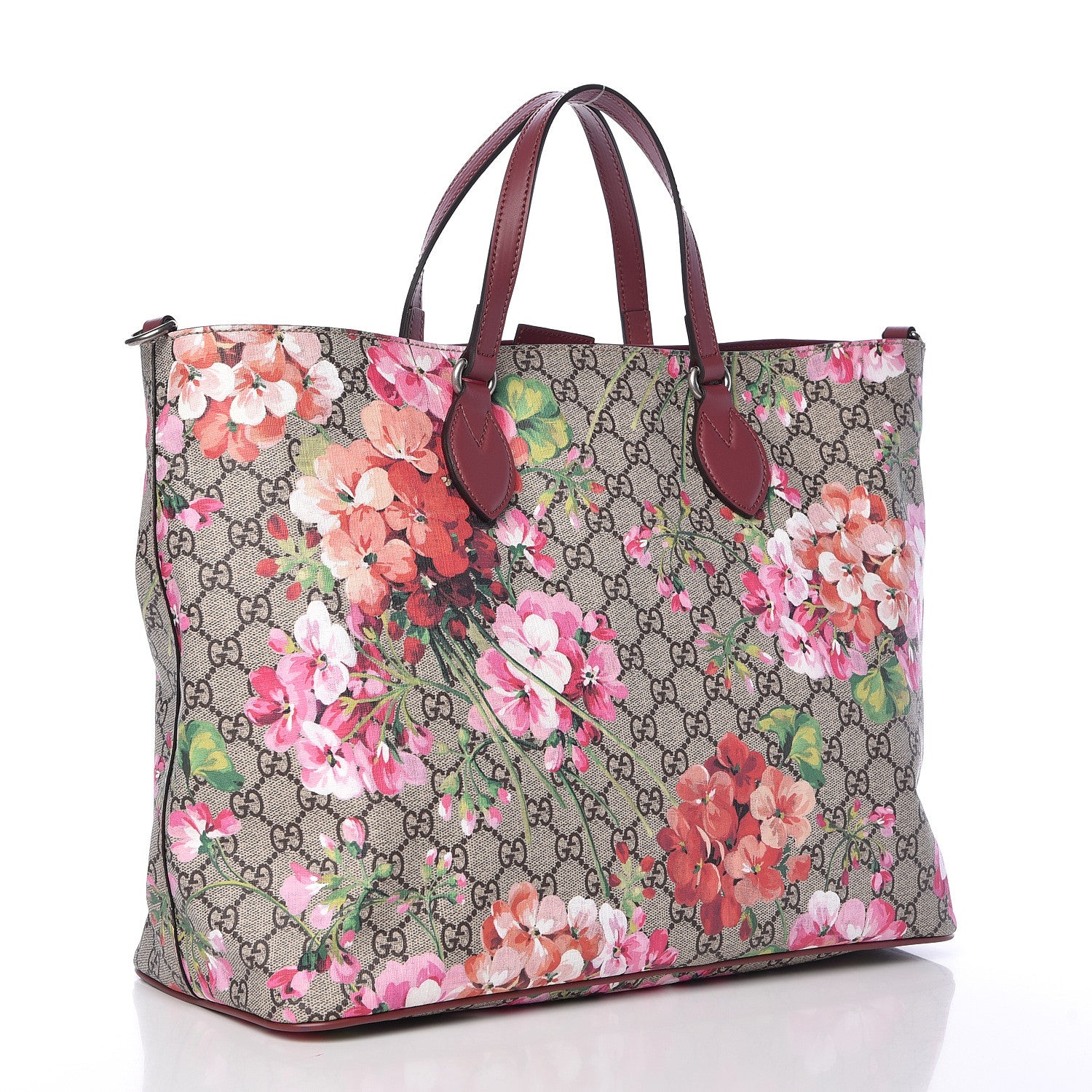 Gucci Soft GG Supreme Monogram Blooms Medium Crossbody Tote Beige Multicolor Dry Rose 3 of 12