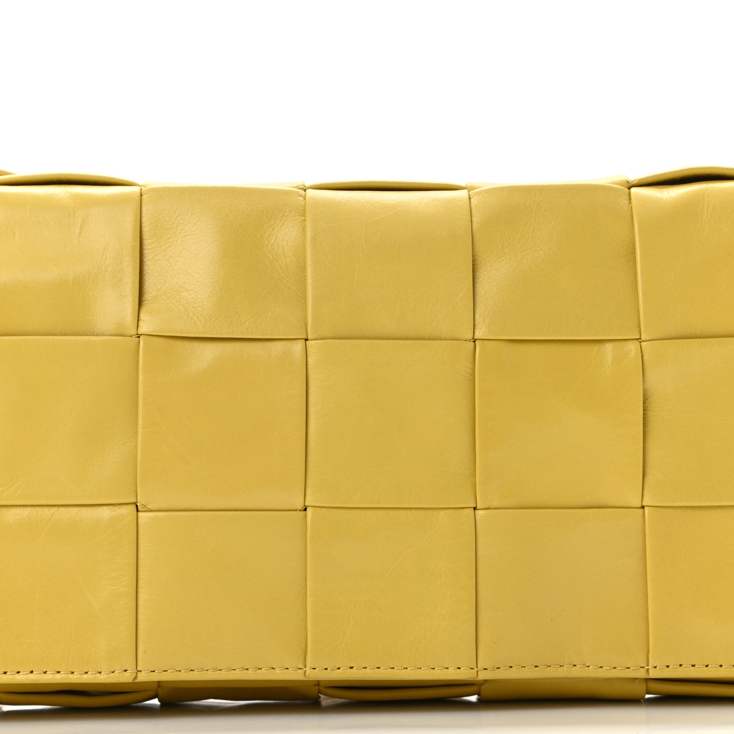 Paper Calfskin Intrecciato Stretch Cassette Buttercup