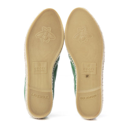 Gucci Nappa Matelasse GG Marmont Espadrilles 37 New Shamarock 7 of 9