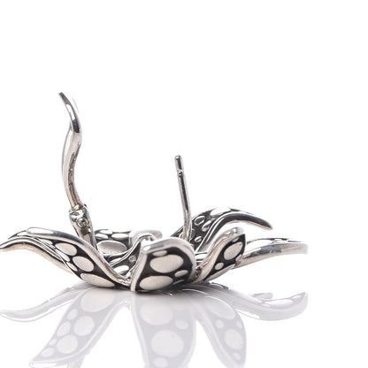John Hardy Sterling Silver Ayu Dot Jasmine Flower French Clip Earrings 4 of 6
