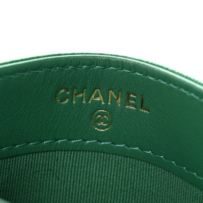 Chanel Lambskin Quilted Chanel 19 Card Holder Green 7 of 8