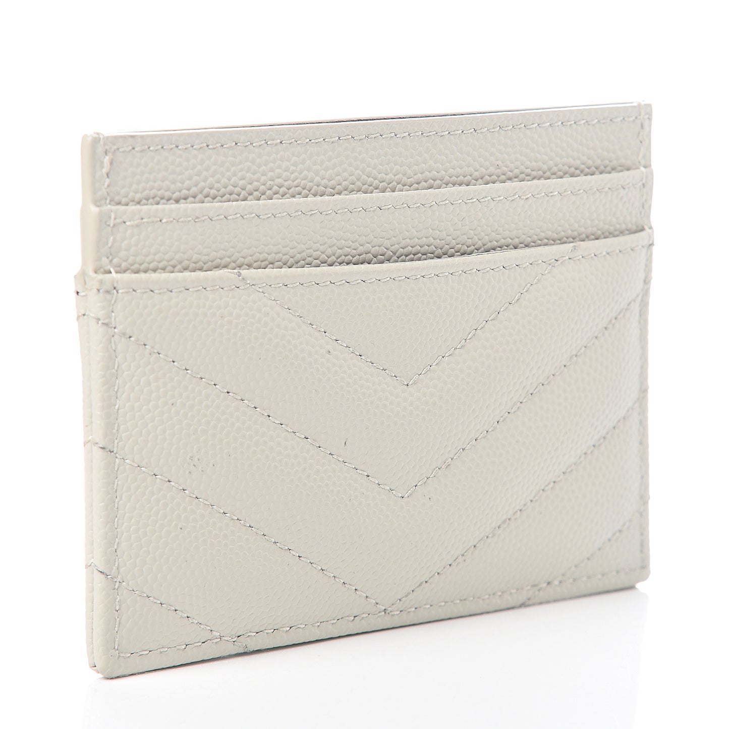 Grain De Poudre Matelasse Chevron Card Case Crema Soft