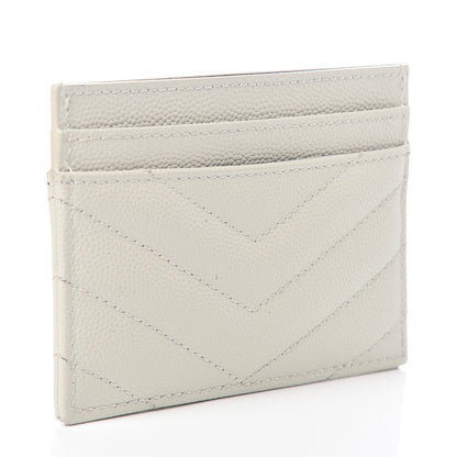 Saint Laurent Grain De Poudre Matelasse Chevron Card Case Crema Soft 2 of 5