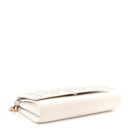 Christian Louboutin Calfskin Spikes Loubinthesky Paloma Wallet On Chain White 4 of 11
