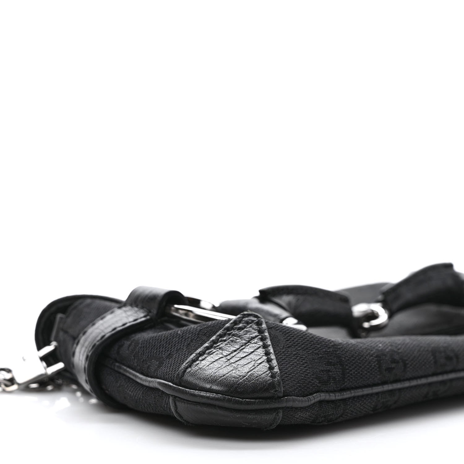 Gucci Monogram Horsebit Chain Clutch Black 8 of 10