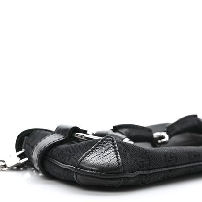 Gucci Monogram Horsebit Chain Clutch Black 8 of 10