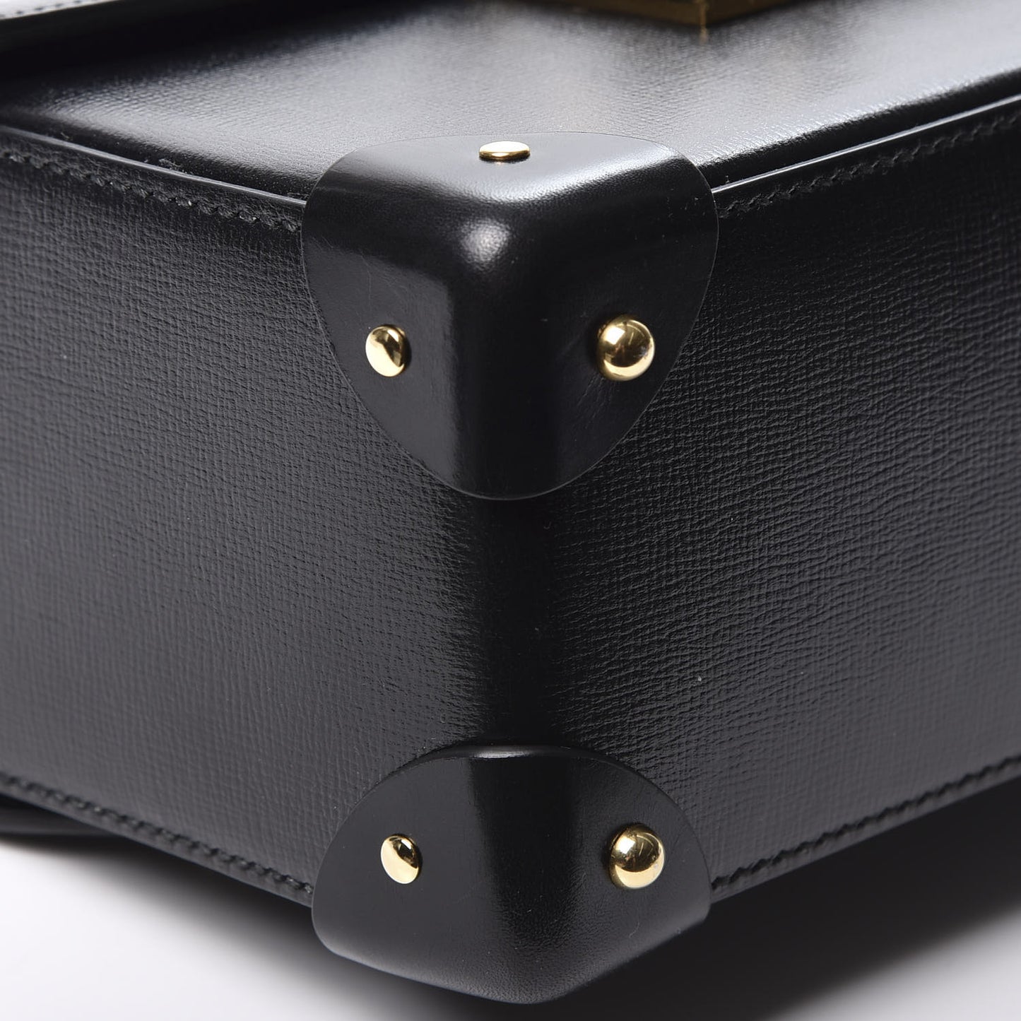 Calfskin Small Padlock Bamboo Shoulder Bag Black