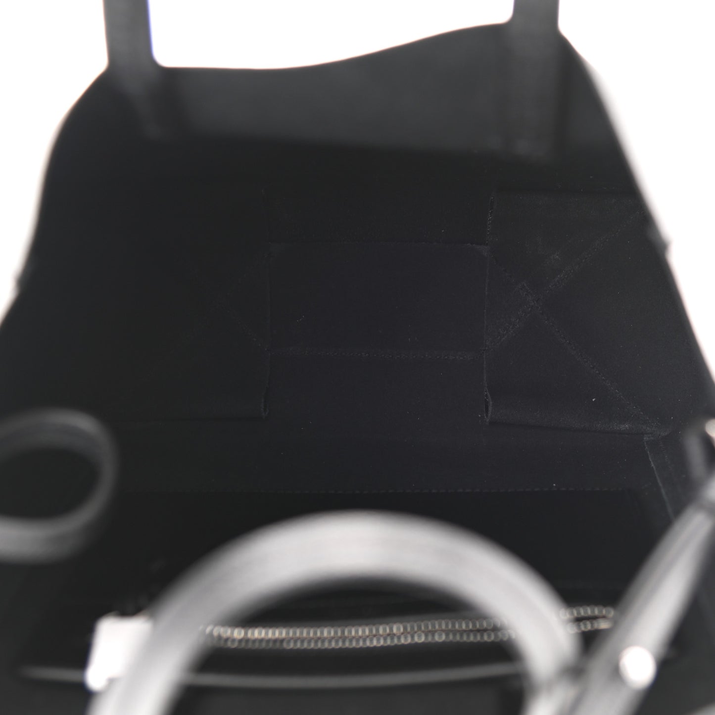 Grained Calfskin Small Vertical Cabas Black