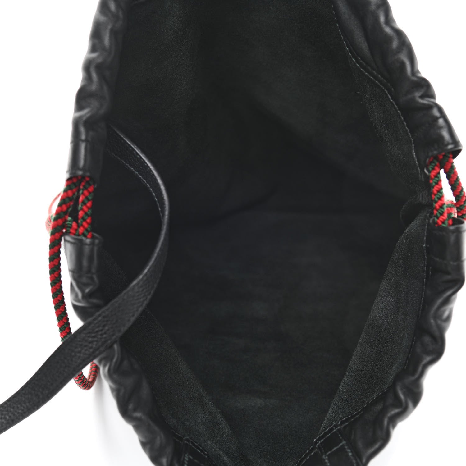 Gucci Calfskin Logo Drawstring Backpack Black 6 of 11