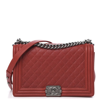 Chanel Caviar Quilted New Medium Boy Flap Dark Red 1 of 16