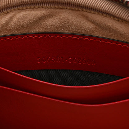 Gucci Calfskin Matelasse Mini GG Marmont Chain Crossbody Bag Hibiscus Red 9 of 12