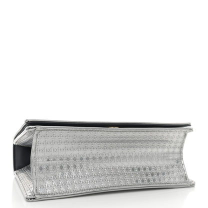 Christian Dior Metallic Patent Micro-Cannage Small Diorama Flap Bag Silver 4 of 10