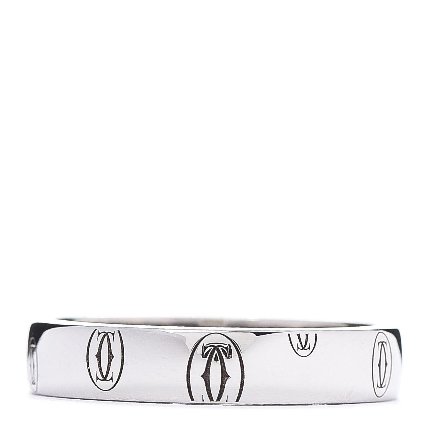 18K White Gold 4mm Happy Birthday Band Ring 54 7