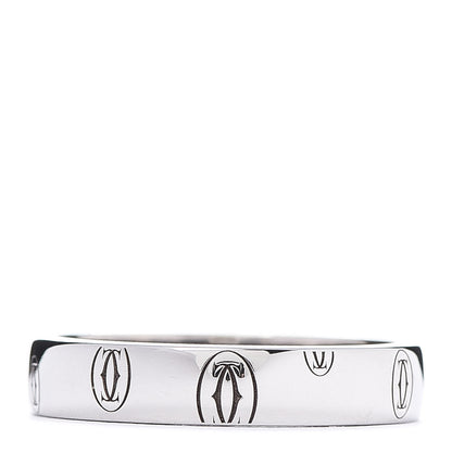 Cartier 18K White Gold 4mm Happy Birthday Band Ring 54 7 1 of 4