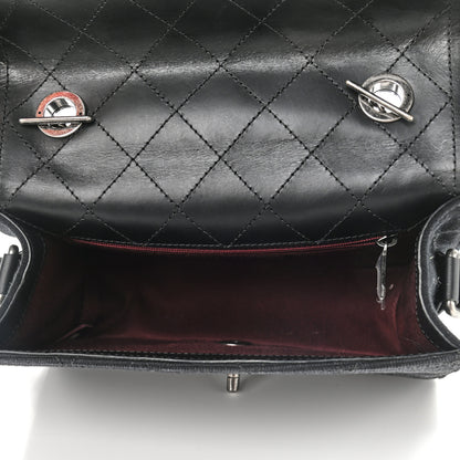Chanel Canvas Calfskin Quilted 2-Way Flap Black 7 of 11