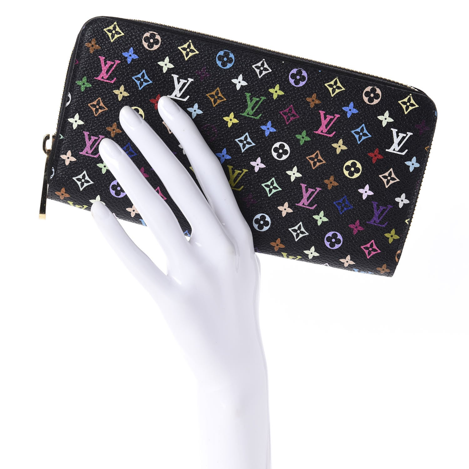 Louis Vuitton Monogram Multicolor Zippy Wallet Black Grenade 2 of 11