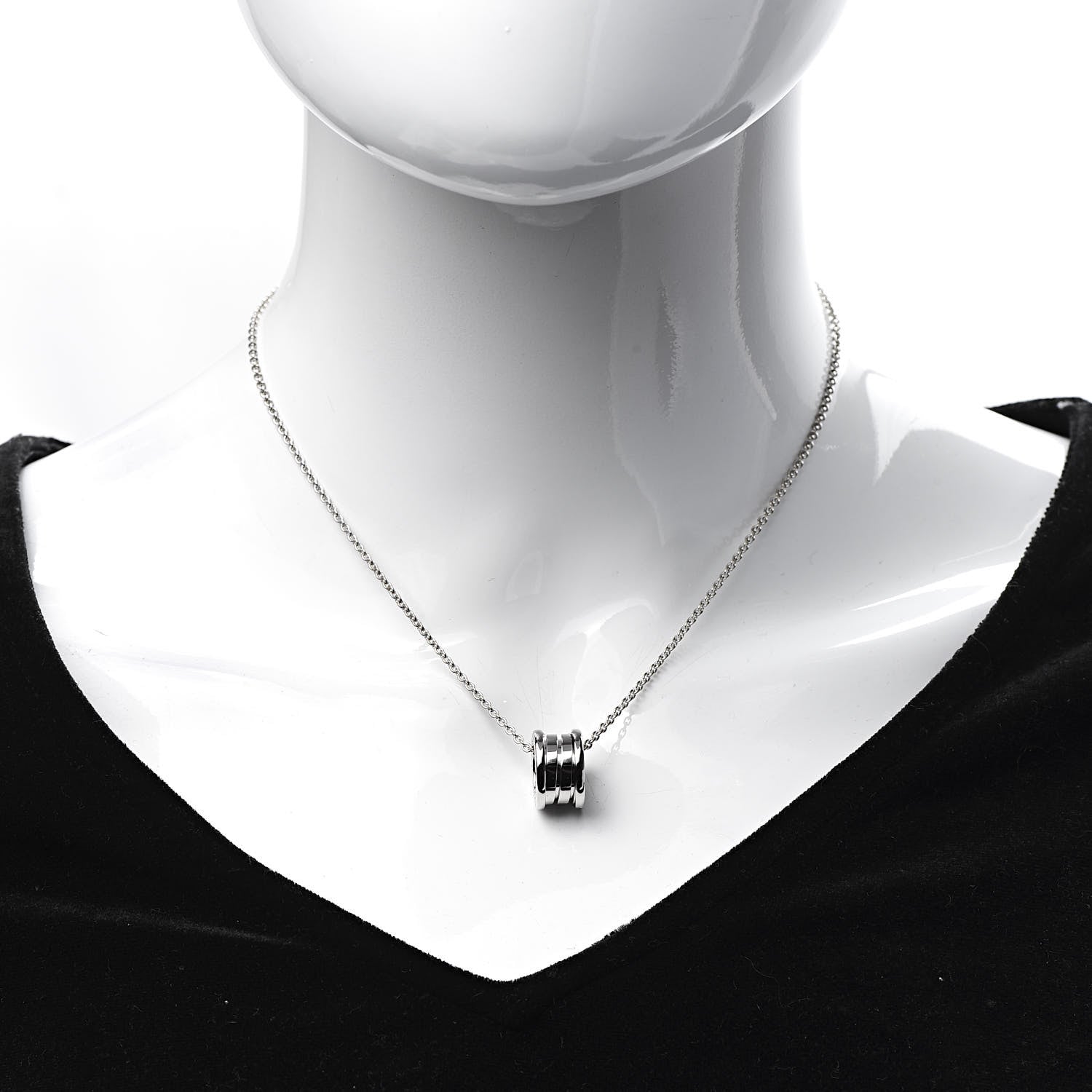 Bulgari 18K White Gold B.Zero1 Pendant Necklace 2 of 6