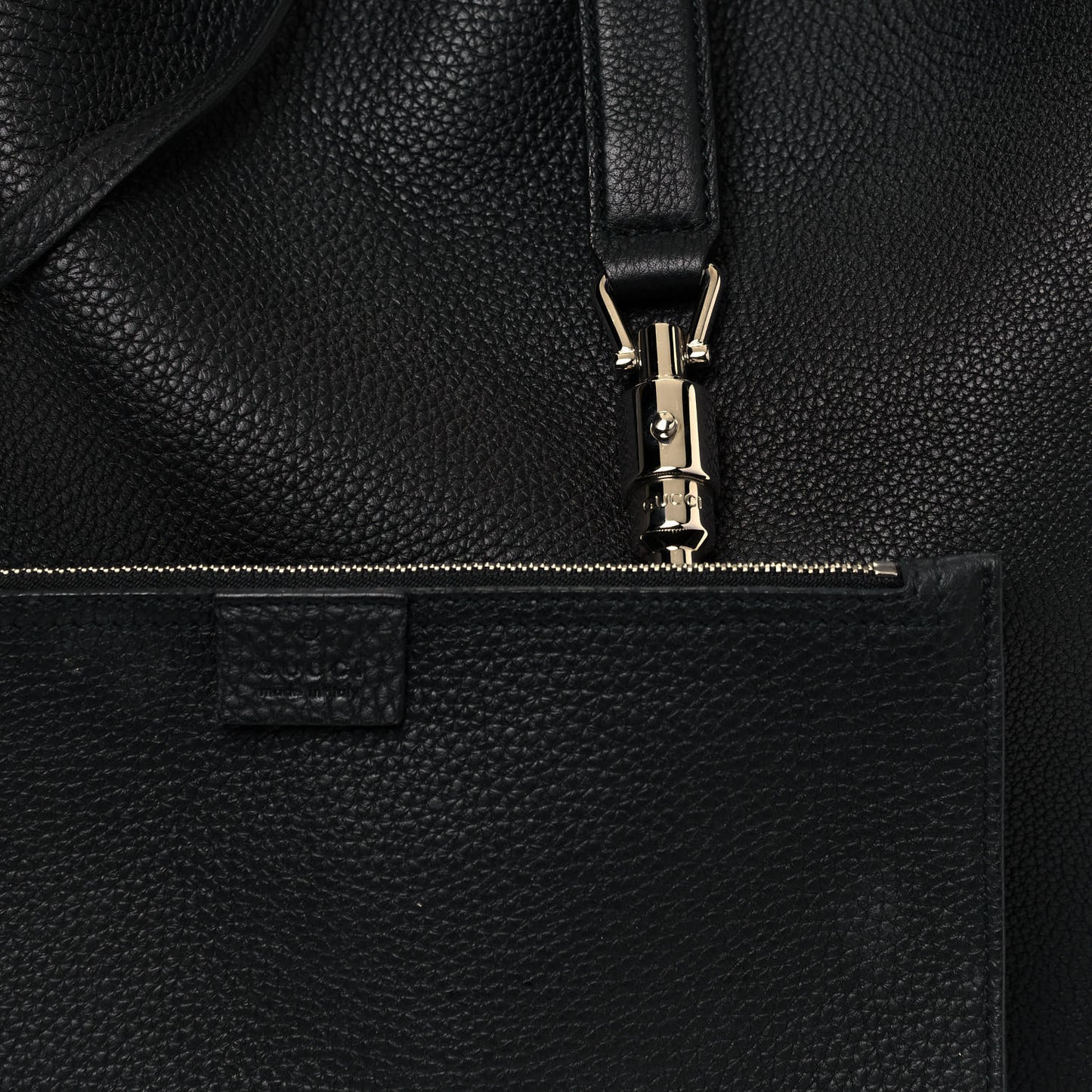 Soft Grained Calfskin Large Jackie Hobo Black