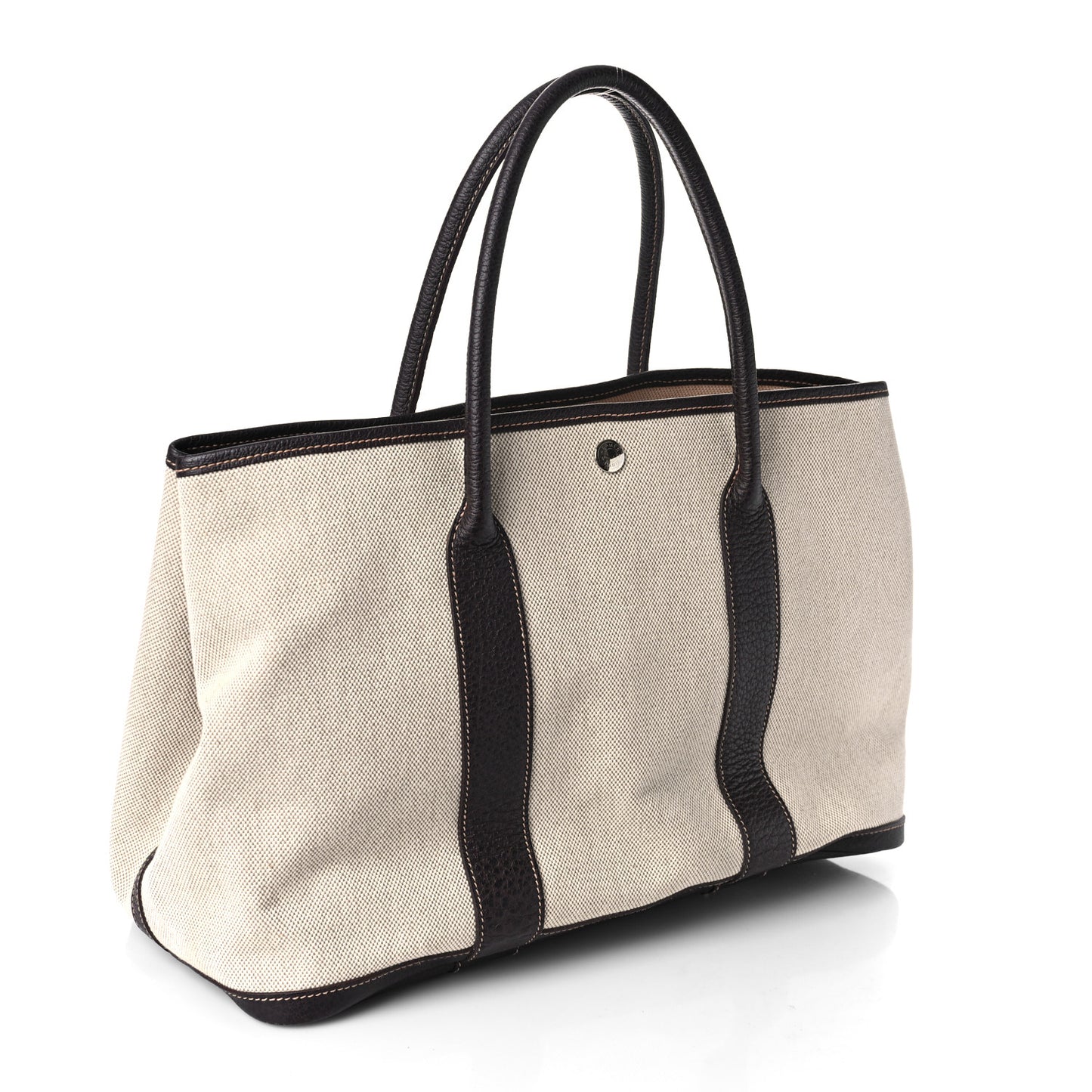 Buffle Sindhu Toile Garden Party 36 MM Tote Marron Fonce