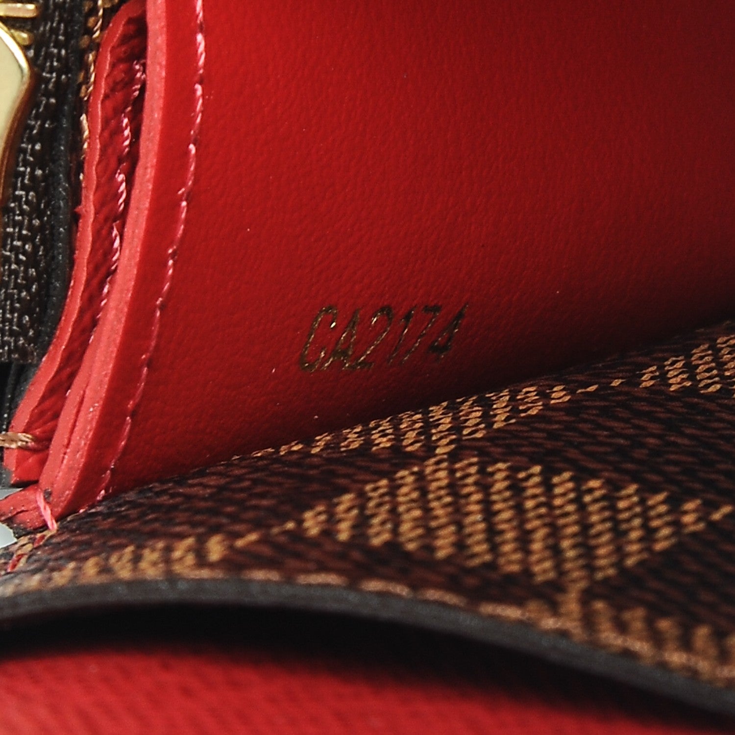 Louis Vuitton Damier Ebene Emilie Wallet Red 7 of 7