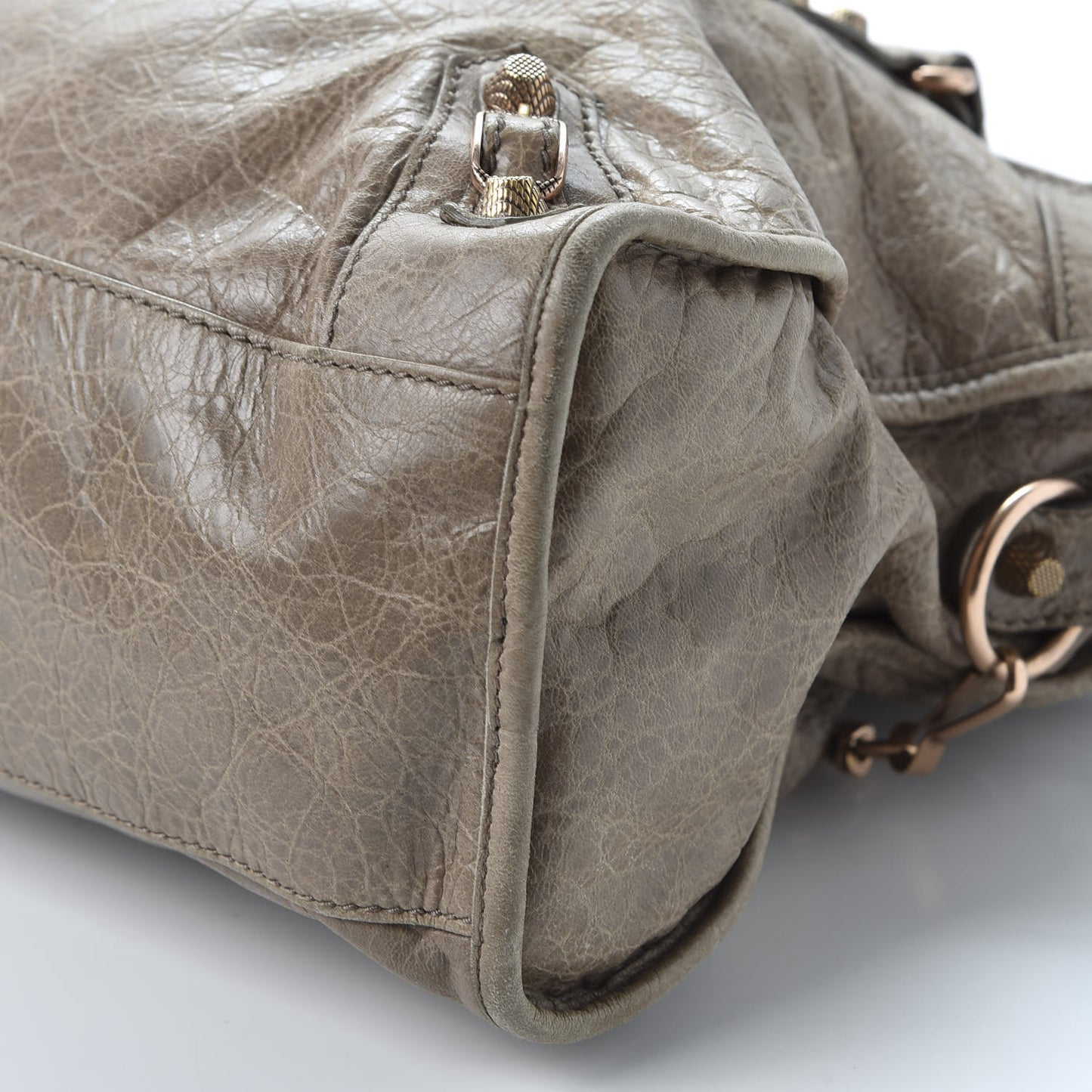 Agneau Giant 12 Rose Gold Hardware City Gris Poivre