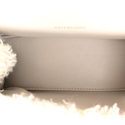 Balenciaga Faux Fur Fluffy Hourglass XS Top Handle Bag Beige 5 of 14