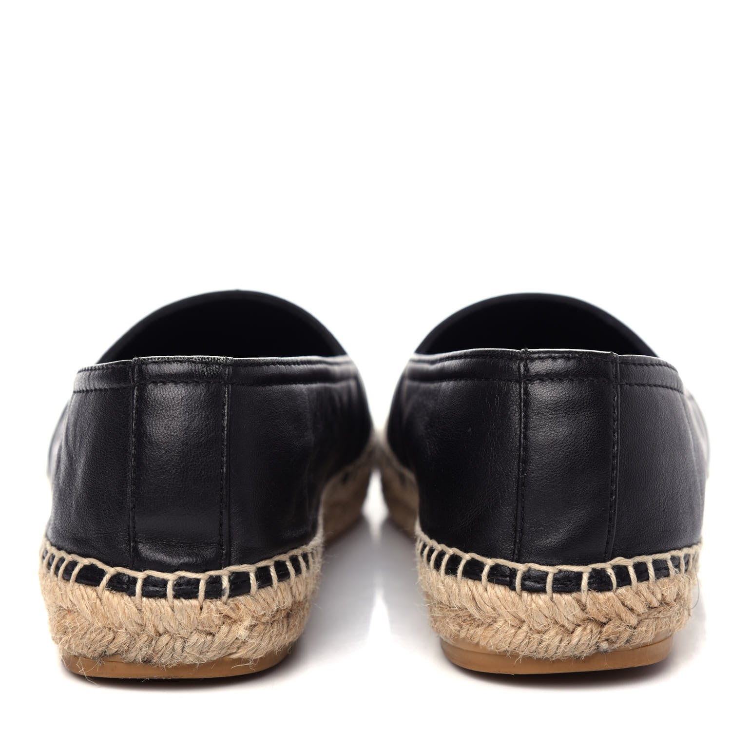 Saint Laurent Lambskin Monogram Espadrilles 38.5 Black 6 of 11
