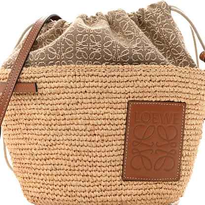 Loewe Calfskin Raffia Bucket Bag Natural Tan 8 of 10