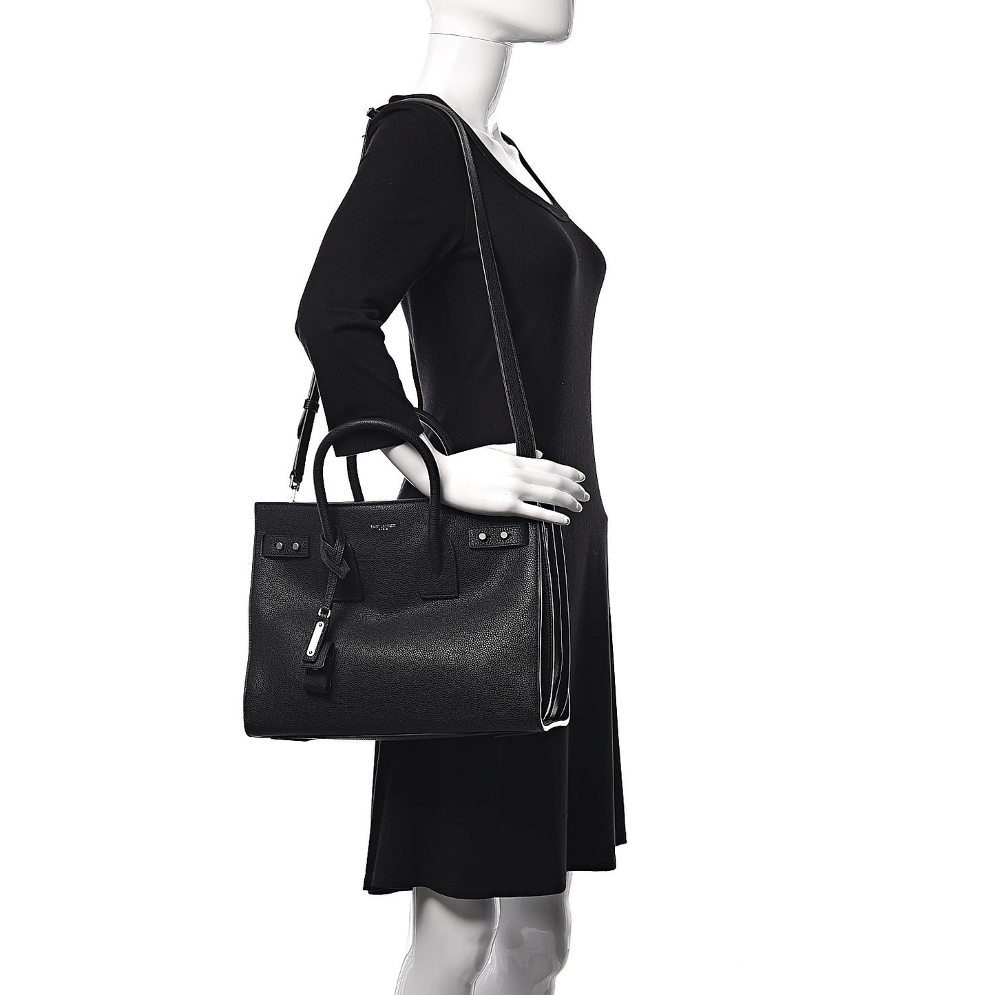 Grained Calfskin Small Supple Sac De Jour Black