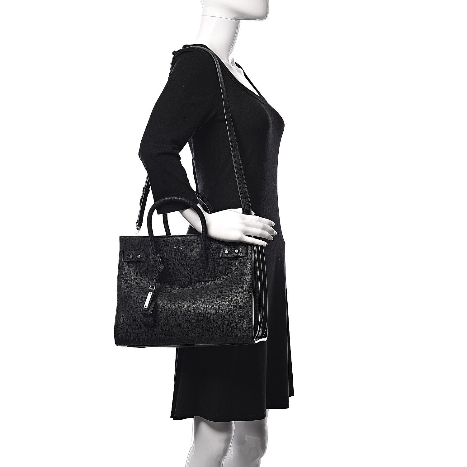 Saint Laurent Grained Calfskin Small Supple Sac De Jour Black 2 of 11