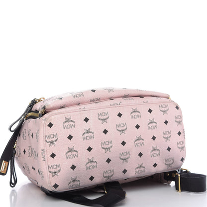MCM Visetos Studded Medium Dual Stark Backpack Chalk Pink Black 3 of 8