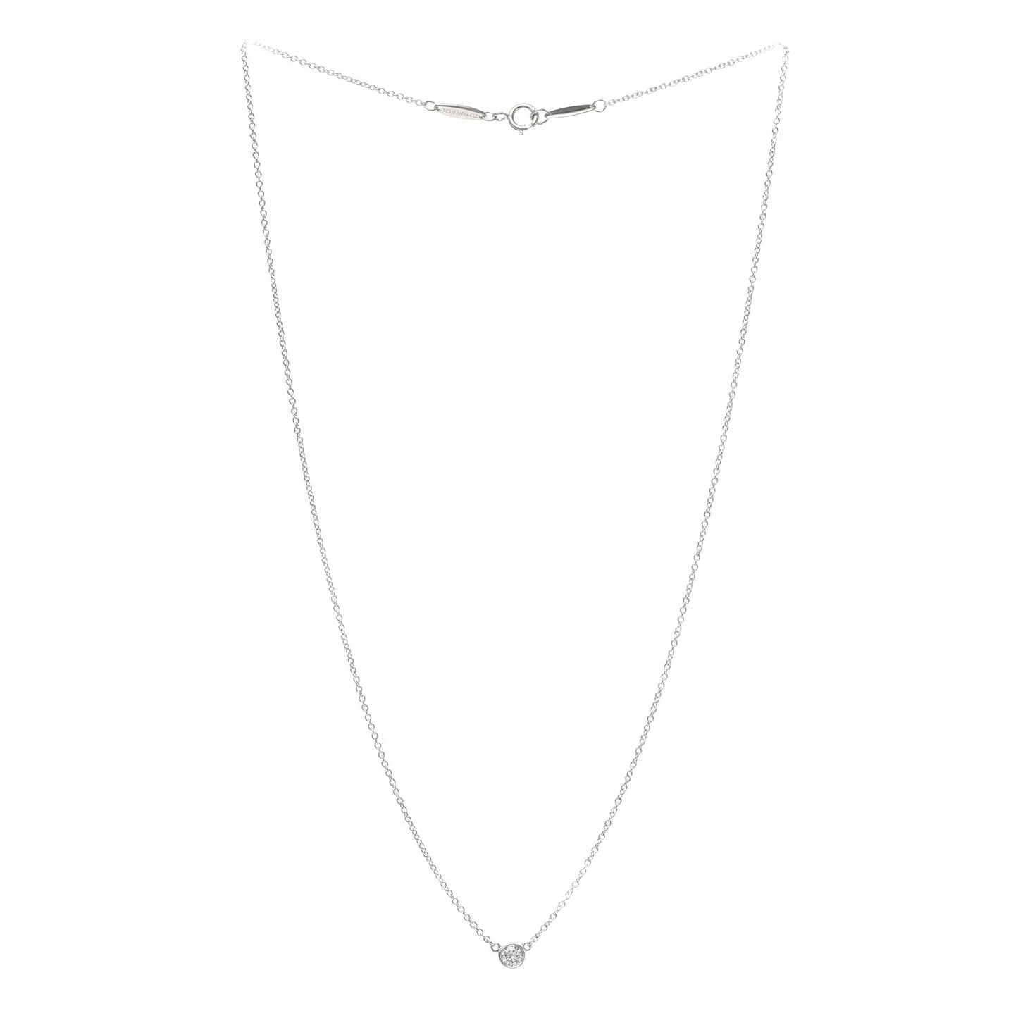 Platinum Diamond .14ct Elsa Peretti Diamonds by the Yard Pendant Necklace