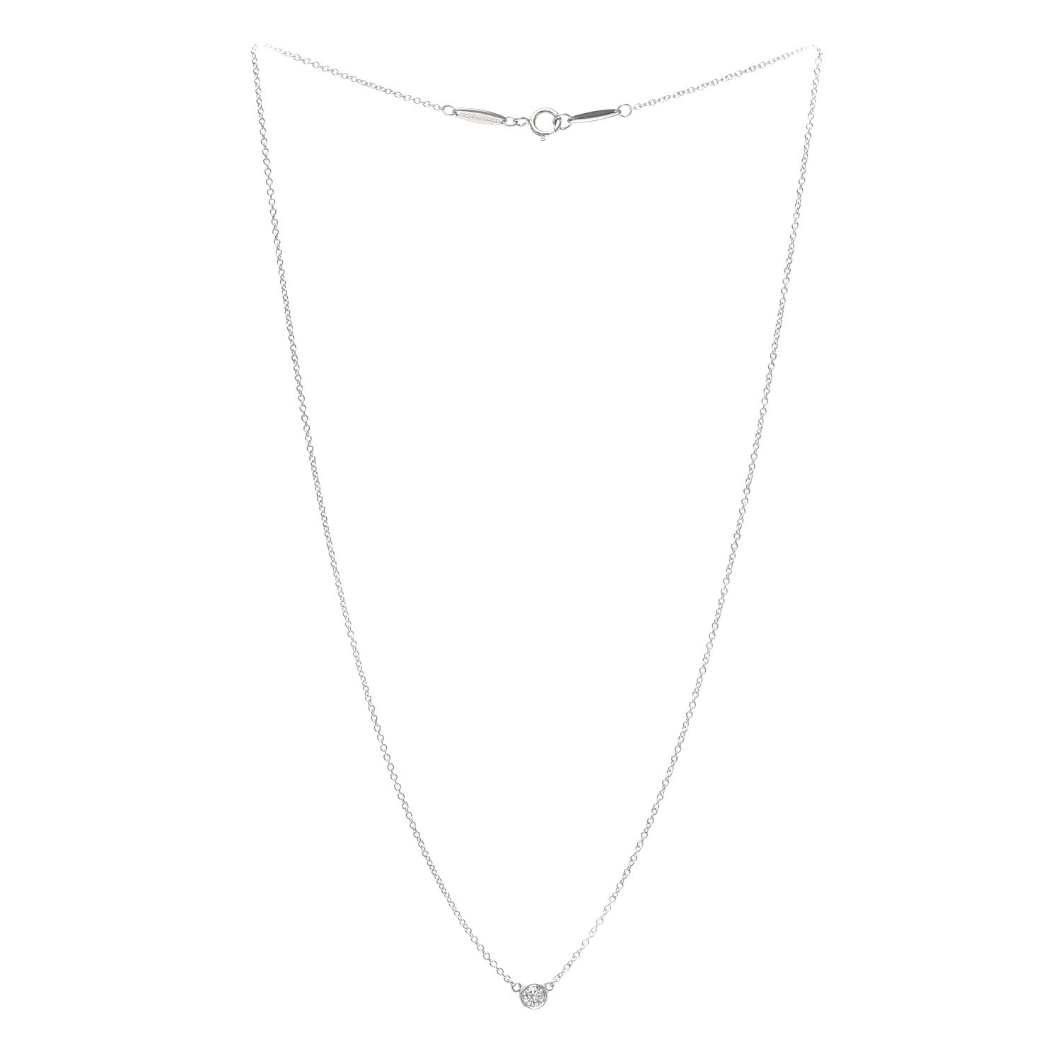 Tiffany Platinum Diamond .14ct Elsa Peretti Diamonds by the Yard Pendant Necklace 3 of 5