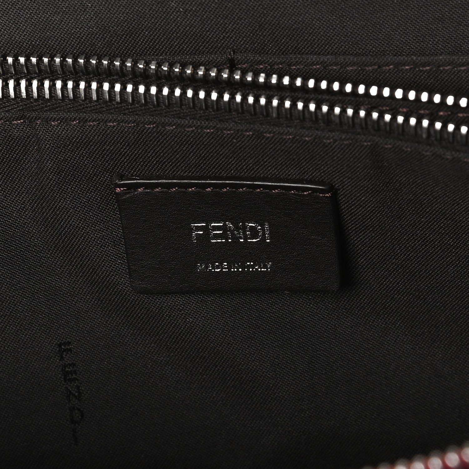 Fendi Vitello Dolce Bi-Color FF 1974 Embossed Medium By The Way Boston Bag Fragola Maya Black 6 of 13