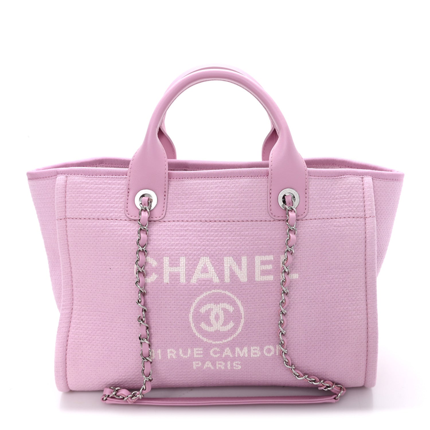 Chanel Mixed Fibers Small Deauville Tote Dark Pink 1 of 10