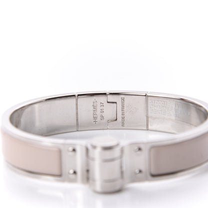 Hermes Enamel Charniere Uni Narrow Hinged Bracelet S Beige Rose 5 of 12