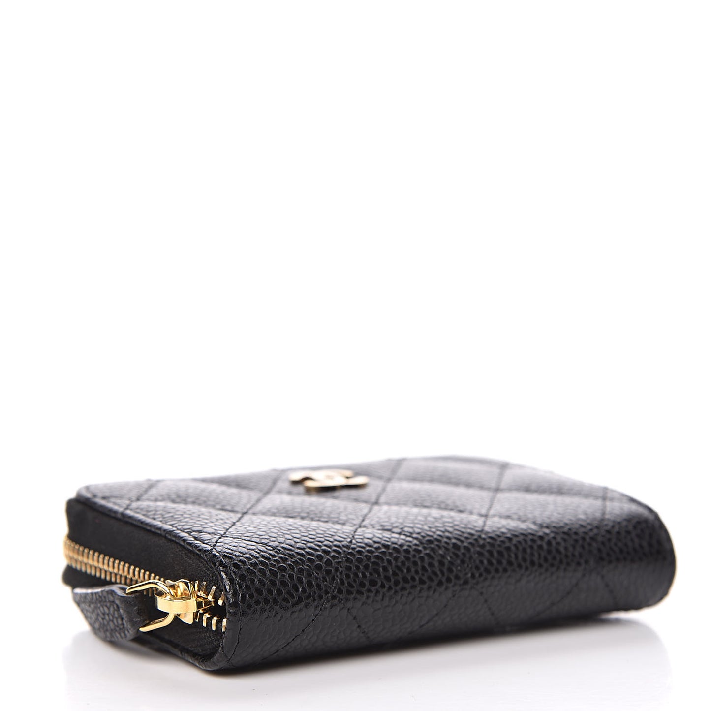 Caviar Quilted Zip Coin Purse Black