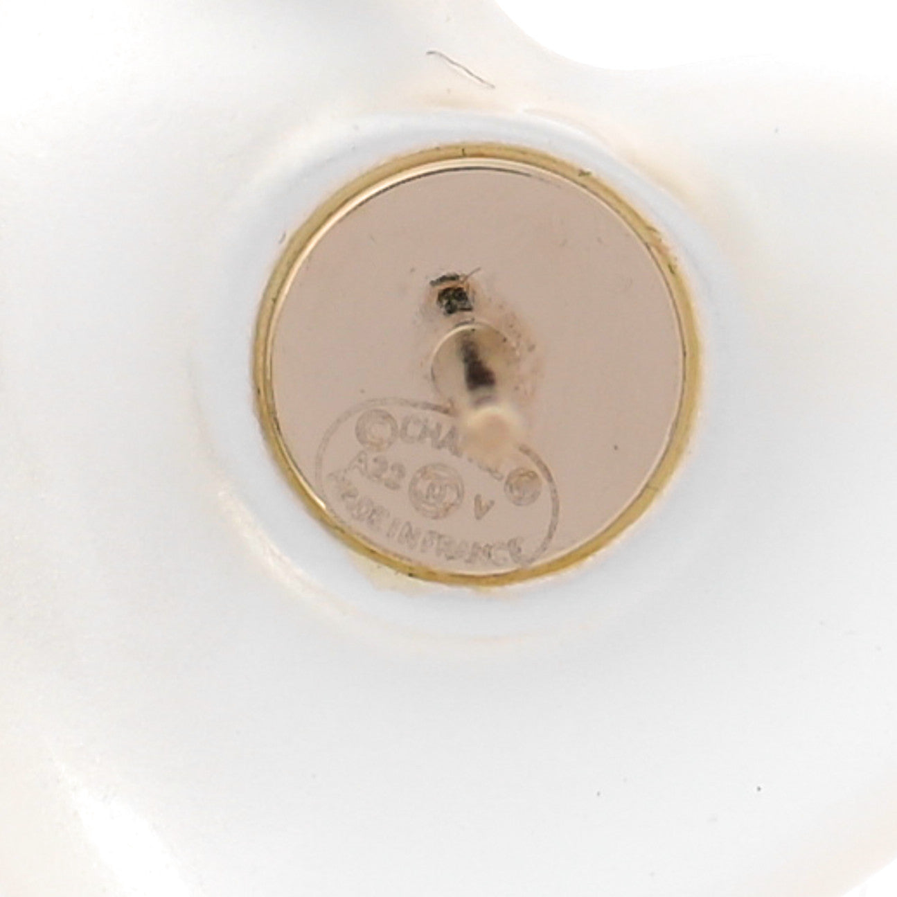 Chanel Pearl Crystal CC Heart Earrings Gold 4 of 5