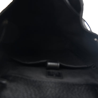 Gucci Monogram Jumbo GG Textured Dollar Calfskin Web Double Buckle Backpack Black 5 of 10