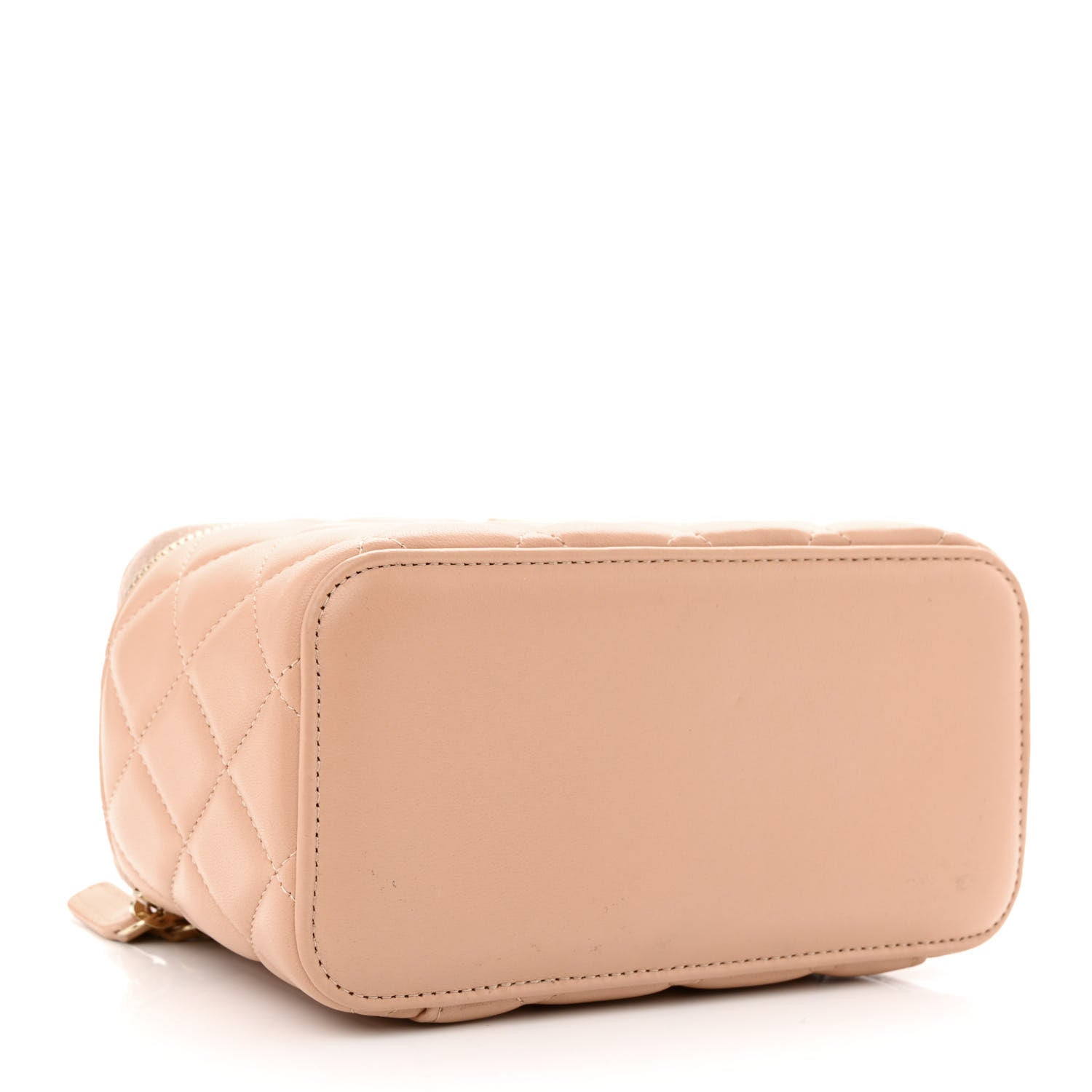 Chanel Lambskin Quilted Small Top Handle Vanity Case With Chain Beige 4 of 10
