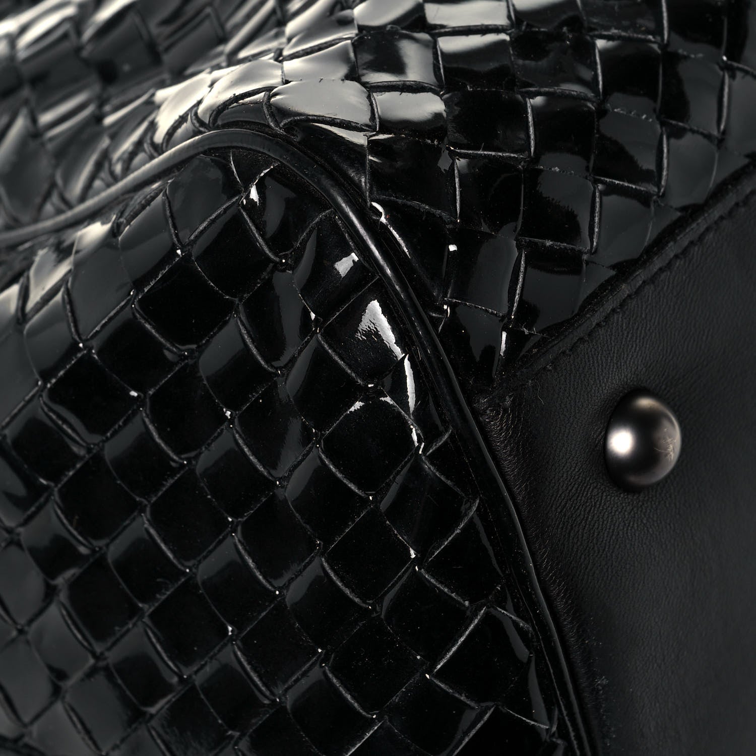 Bottega Veneta Patent Nappa Intrecciato Satchel Black 11 of 16