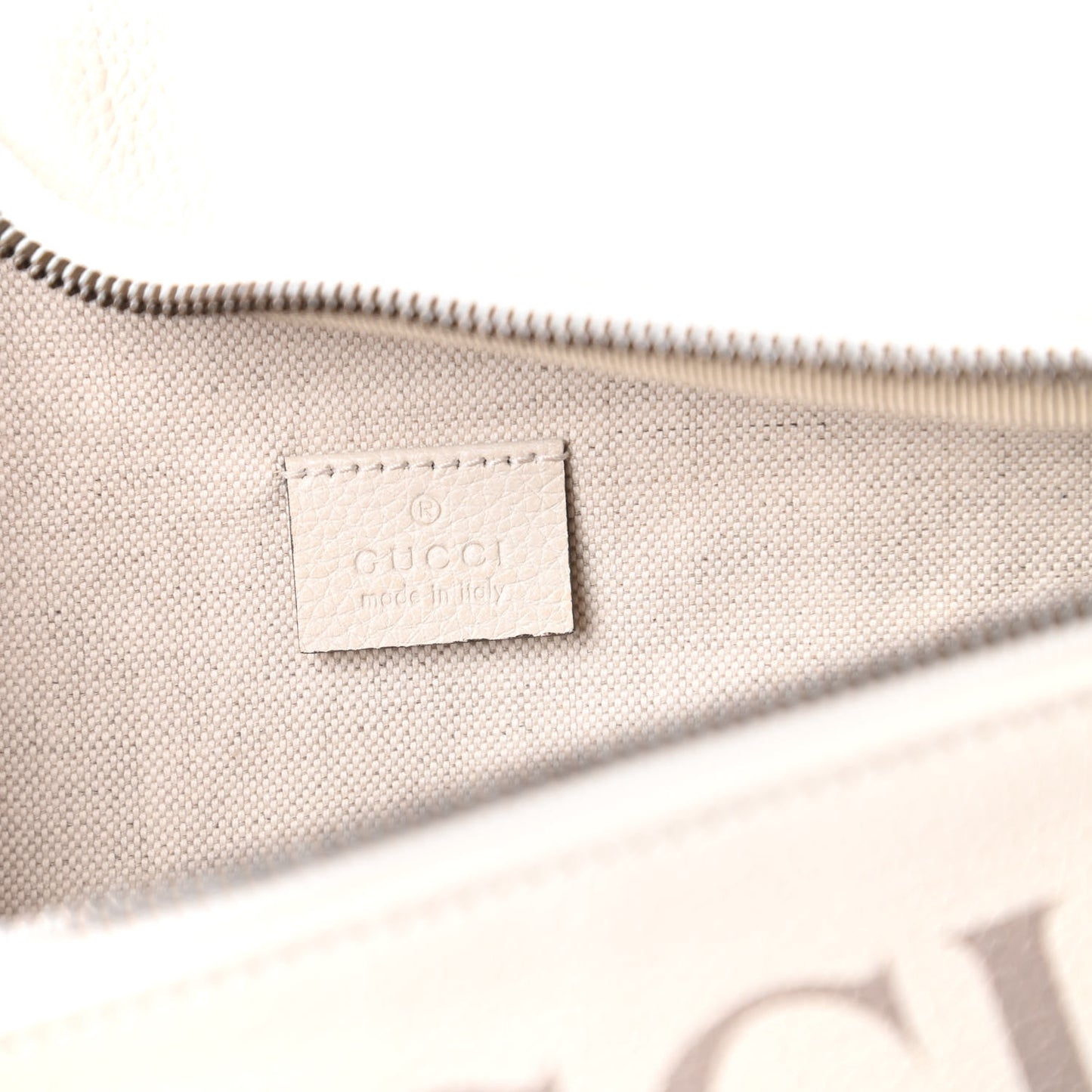 Grained Calfskin Logo Belt Bag White
