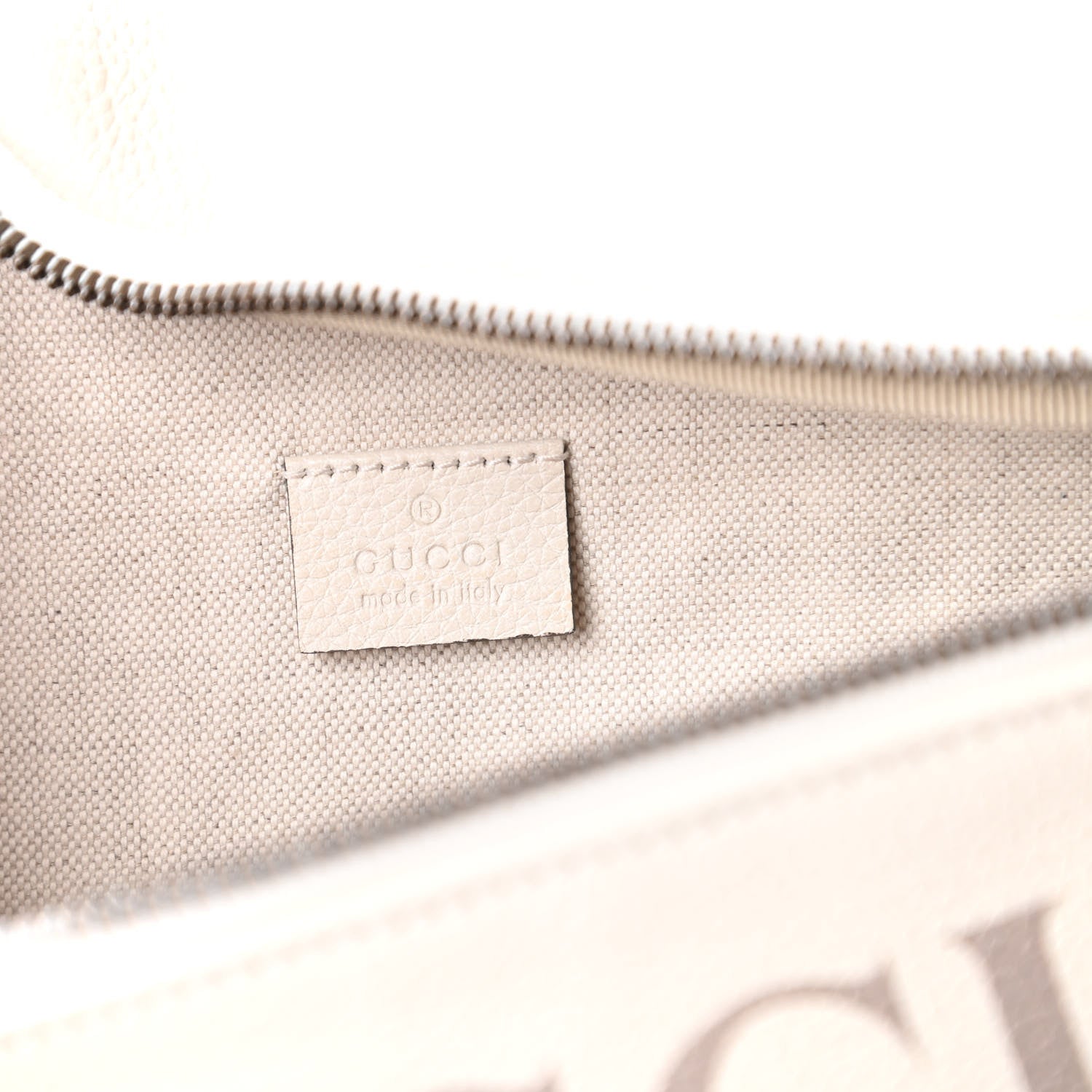Gucci Grained Calfskin Logo Belt Bag White 8 of 12