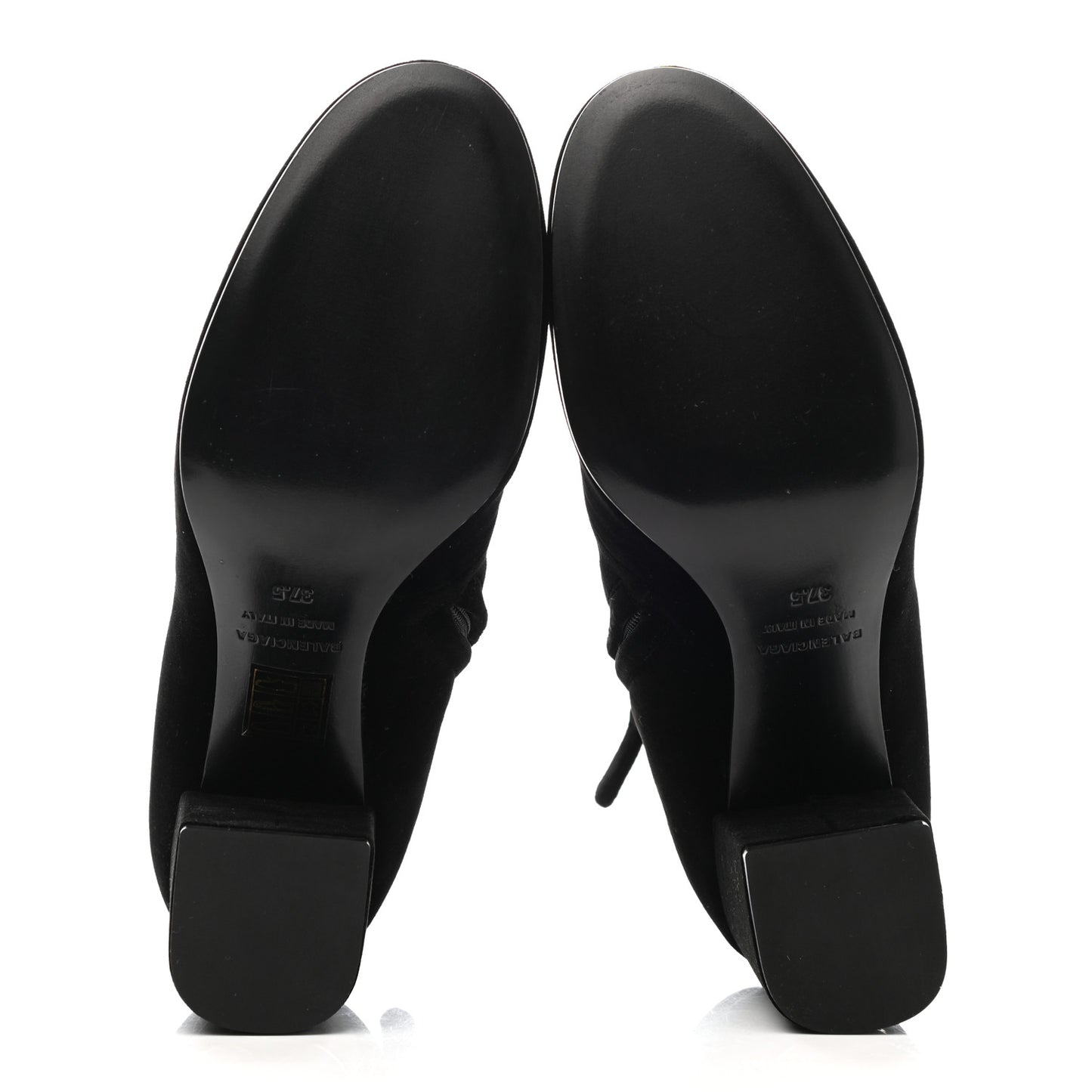 Smooth Velvet Ankle Boots 37.5 Black